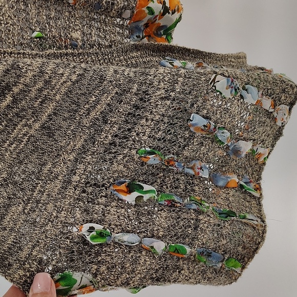 BKE Boutique BUCKLE Open Weave Cardigan Sweater Size Medium Brown Long sleeve - Picture 5 of 7